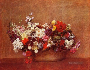  Bowl Art - Flowers in a Bowl Henri Fantin Latour